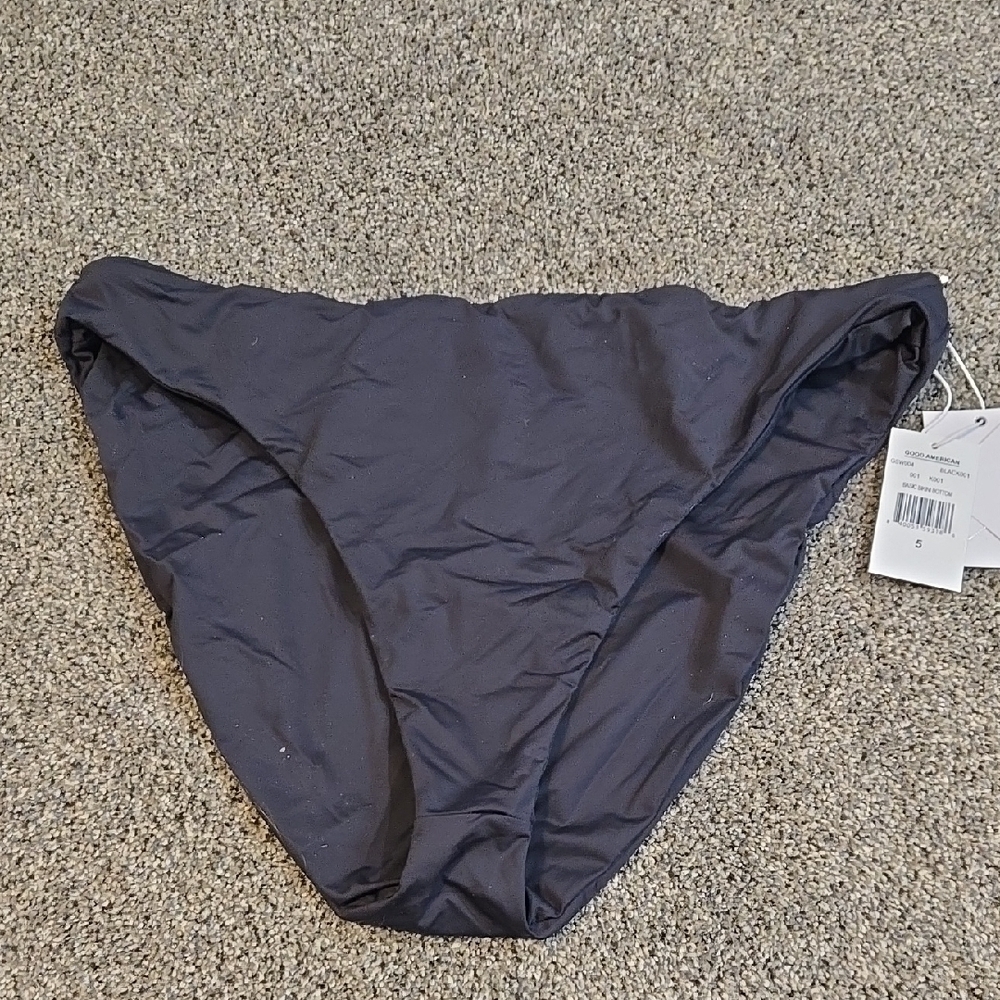 NWT Good American Wimen Basic Bikini Black Swim Bottom Sz 5 /2XL - Picture 1 of 8